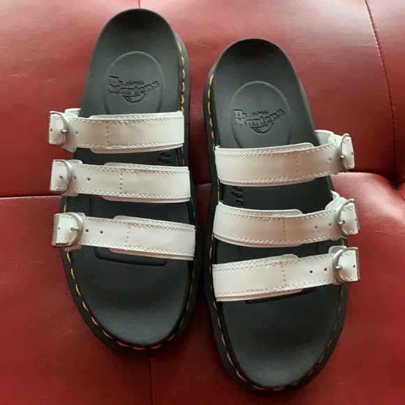 Dr. Martens Blair White Sandals Platforms - Picture 2 of 5